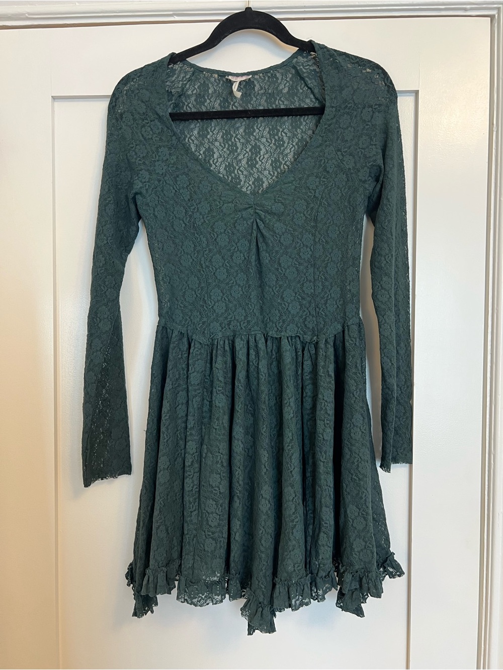Intimately Free People Emerald Green Lace Mini Dress Size S